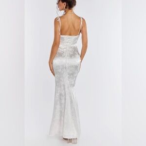 Elegant White Lace Evening Gown